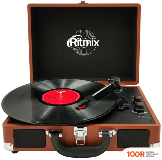 Виниловый проигрыватель Ritmix LP-160B (КОРИЧНЕВЫЙ) (32111)