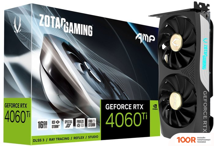 Видеокарта ZOTAC GEFORCE RTX 4060 TI 16GB AMP ZT-D40620F-10M (31269)