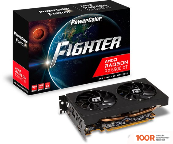 Видеокарта PowerColor FIGHTER RADEON RX 6500 XT 4GB GDDR6 AXRX 6500 XT 4GBD6-DH/OC (30846)