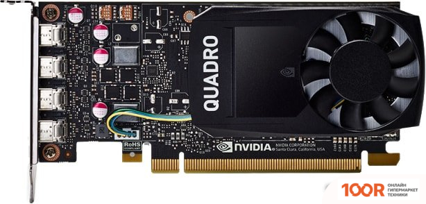 Видеокарта PNY NVIDIA QUADRO P1000 DVI 4GB GDDR5 VCQP1000DVIV2-PB (30730)