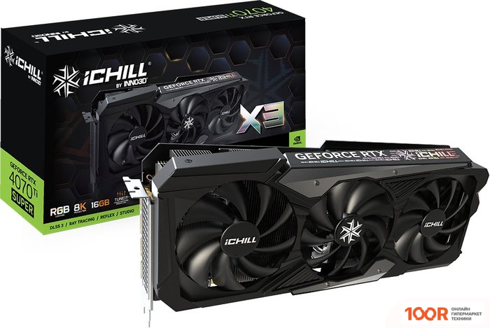 Видеокарта Inno3D GEFORCE RTX 4070 TI SUPER ICHILL X3 C407TS3-166XX-186148H (29804)