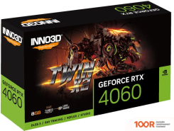 Видеокарта Inno3D GEFORCE RTX 4060 TWIN X2 N40602-08D6-173051N (29792)