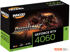 Видеокарта Inno3D GEFORCE RTX 4060 COMPACT N40601-08D6-173050N (29782)
