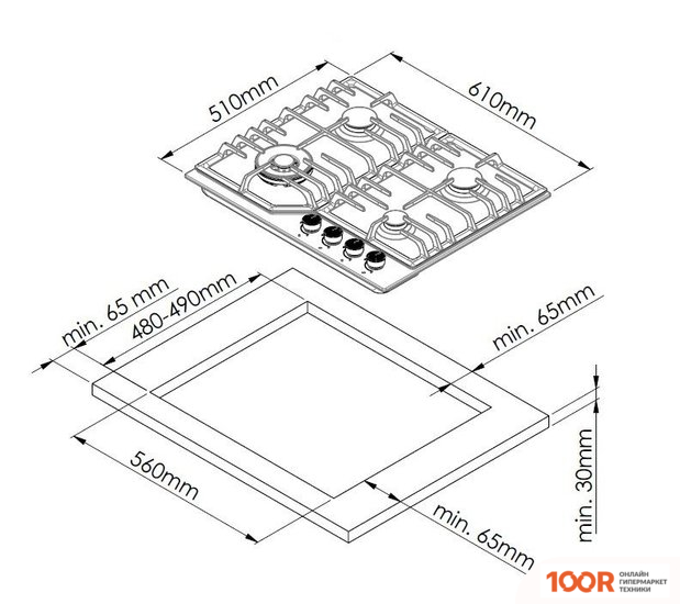 Варочная панель ZorG BLC FDW BLACK (EMY) (26138)