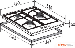 Варочная панель Zigmund & Shtain G 14.4 W (26054)
