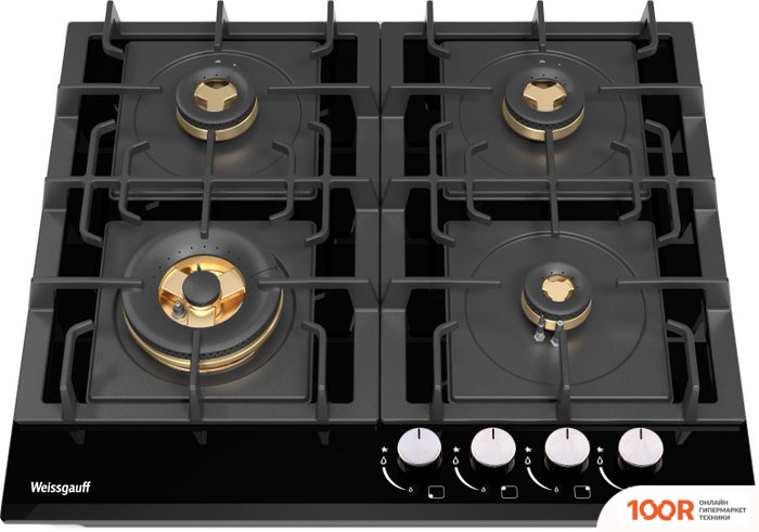 Варочная панель Weissgauff HGG 6445 BL VOLCANO BURNER (25778)