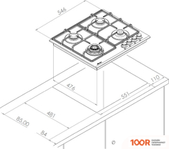 Варочная панель Monsher MHG 62 BG (24818)