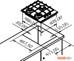 Варочная панель Monsher MHG 43 BG (24814)
