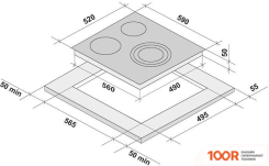 Варочная панель Krona TERZO 60 BL (23946)