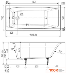 Ванна Wotte FORMA 150X70 БП-Э00Д1470 (21373)