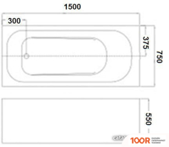 Ванна WeltWasser WW HB OKER 150X75 WT (21371)