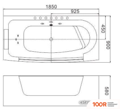 Ванна WeltWasser HB STARNBERG 185X90 WT (21367)