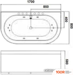 Ванна WeltWasser HB SEILER 170X80 WT (21366)