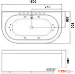 Ванна WeltWasser HB SEILER 150X80 WT (21365)