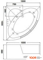 Ванна WeltWasser HB PLAUER 150X150 WT (21364)