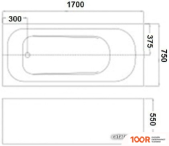 Ванна WeltWasser HB OKER 170X75 WT (21362)