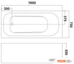 Ванна WeltWasser HB OKER 160X75 WT (21361)