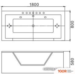 Ванна WeltWasser HB KONIGS 180X80 WT (21360)