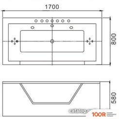 Ванна WeltWasser HB KONIGS 170X80 WT (21359)