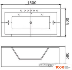 Ванна WeltWasser HB KONIGS 150X80 WT (21358)