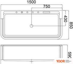 Ванна WeltWasser HB KELLER 150Х85 WT (21356)