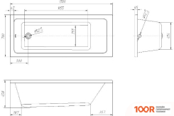 Ванна Ventospa NOVARO 170X70 (С НОЖКАМИ И ЭКРАНОМ) (21282)