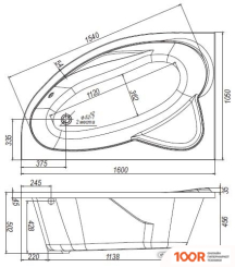 Ванна Ventospa NIKA 160X105 R (21267)