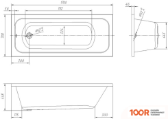 Ванна Ventospa MITRA 170X70 (С КАРКАСОМ) (21262)