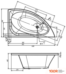 Ванна Ventospa LUNA 150Х90R (21233)