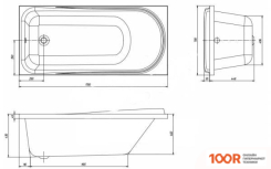Ванна Ventospa LIKE LA 170X70 (С КАРКАСОМ И ЭКРАНОМ) (21227)