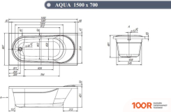 Ванна Ventospa AQUA 150X70 (С НОЖКАМИ И ЭКРАНОМ) (21201)