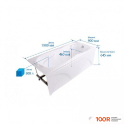 Ванна Triton ПЕРСЕЙ 190X90 КОМФОРТ FLAT (С ГИДРОМАССАЖЕМ) (20969)