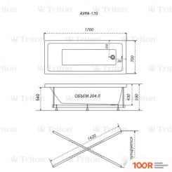 Ванна Triton АУРА 170X70 (С НОЖКАМИ) (20640)
