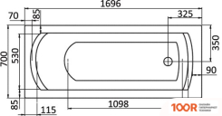 Ванна Santek МОНАКО 170X70 1WH111979 (С КАРКАСОМ И ЭКРАНОМ) (20518)
