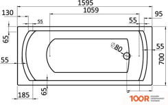 Ванна Santek МОНАКО 160X70 1WH111977 (С КАРКАСОМ И ЭКРАНОМ) (20516)