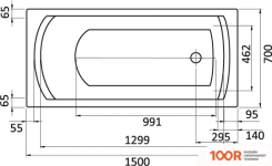 Ванна Santek МОНАКО 150X70 1WH111976 (С КАРКАСОМ И ЭКРАНОМ) (20514)