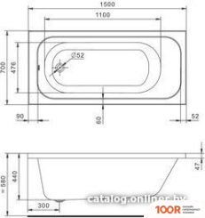 Ванна Santek ЛАММА 150X70 1WH501746 (20508)