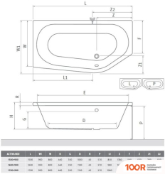Ванна Roth ACTIVA NEO 170X90 (ЛЕВАЯ) (20451)