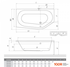 Ванна Roth ACTIVA NEO 170 R 9890000 (20450)