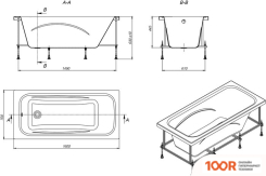 Ванна Roca LINE 160X70 ZRU9302985+ZRU9302987+ZRU9302986 (20421)
