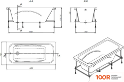 Ванна Roca LINE 160X70 ZRU9302985 (С ЭКРАНОМ) (20420)