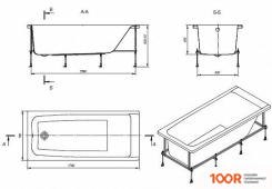 Ванна Roca ELBA 170X75 248507000 (БЕЗ МОНТАЖНОГО КОМПЛЕКТА) (20411)