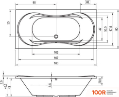 Ванна Riho SUPREME 180X80 (С НОЖКАМИ) (20353)