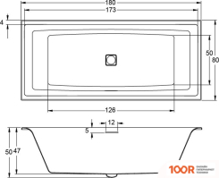 Ванна Riho STILL SQUARE 180X80 BR01005 (С НОЖКАМИ) (20346)