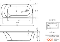 Ванна Riho MIAMI 150X70 (С НОЖКАМИ) (20281)