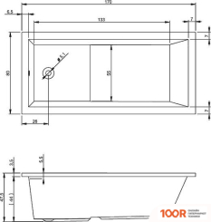 Ванна Riho LUSSO PLUS 170X80 (С КАРКАСОМ) (20258)