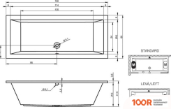Ванна Riho LUSSO 190X80 (С НОЖКАМИ) (20254)