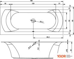 Ванна Riho LUGO VELVET 180X80 (С КАРКАСОМ) (20241)