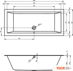 Ванна Riho LUGO VELVET 180X80 (С КАРКАСОМ) (20241)