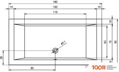 Ванна Riho LUGO 180X90 BT03 (С НОЖКАМИ) (20232)